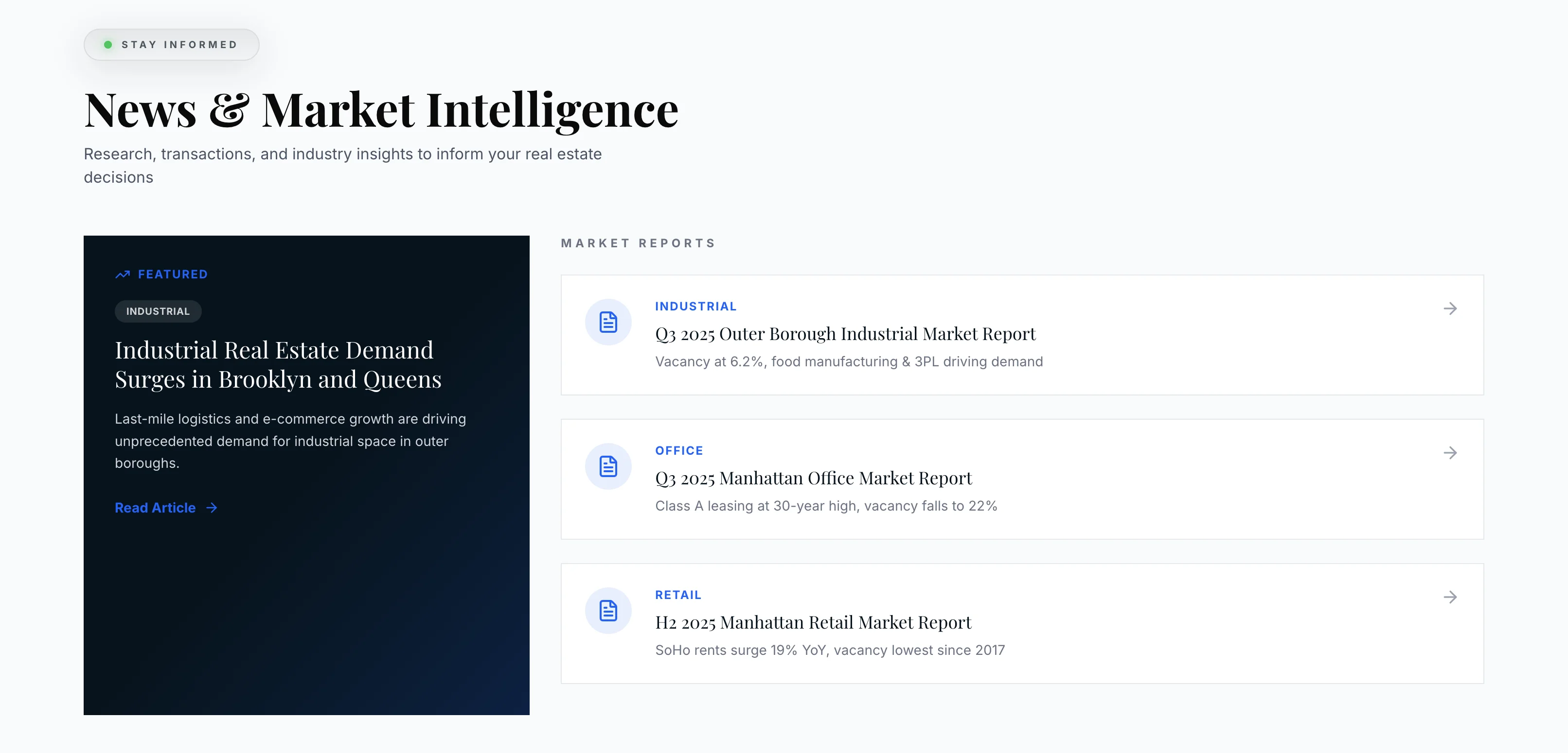 Real-time Market Intelligence