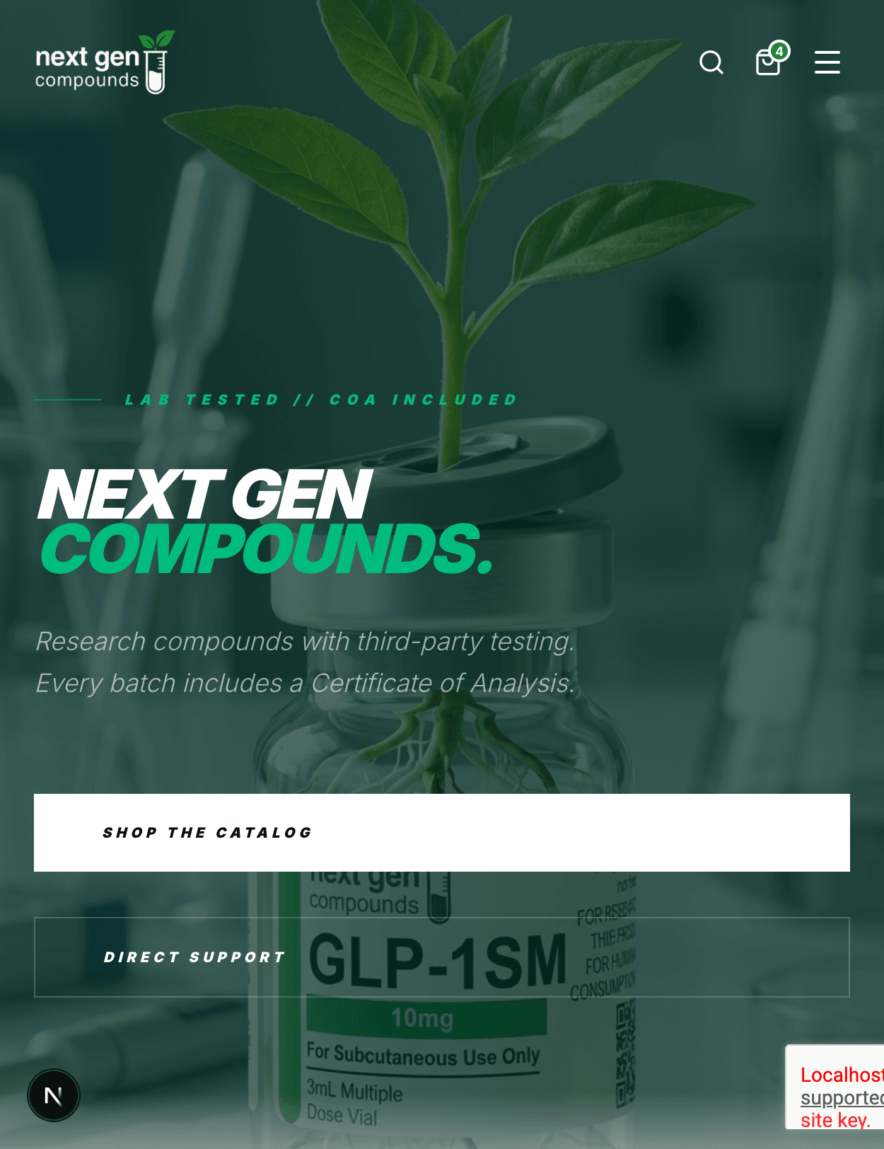The NextGen Compounds storefront.