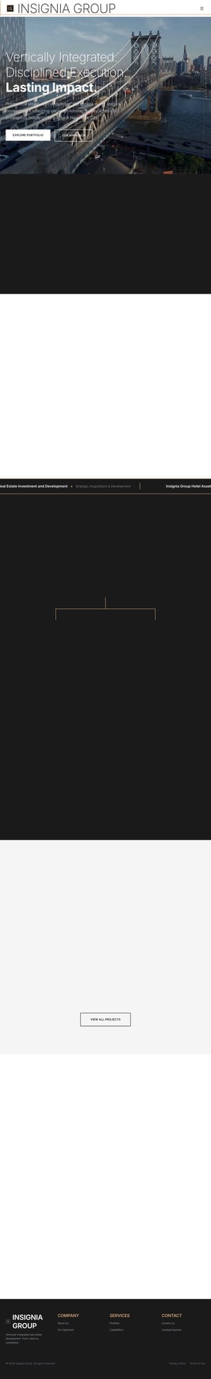 The Insignia Group hero interface.